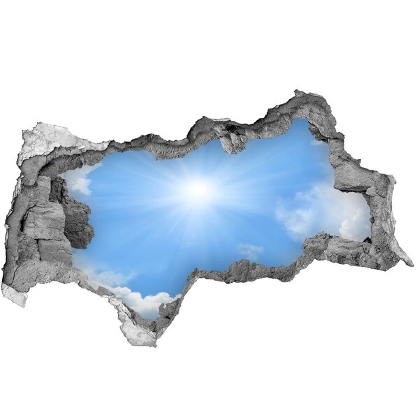 Samoprzylepna dziura na ścianę Niebo z promieniami słońca