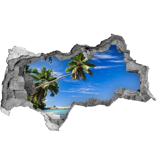 Dziura 3d w ścianie naklejka Tropikalna plaża