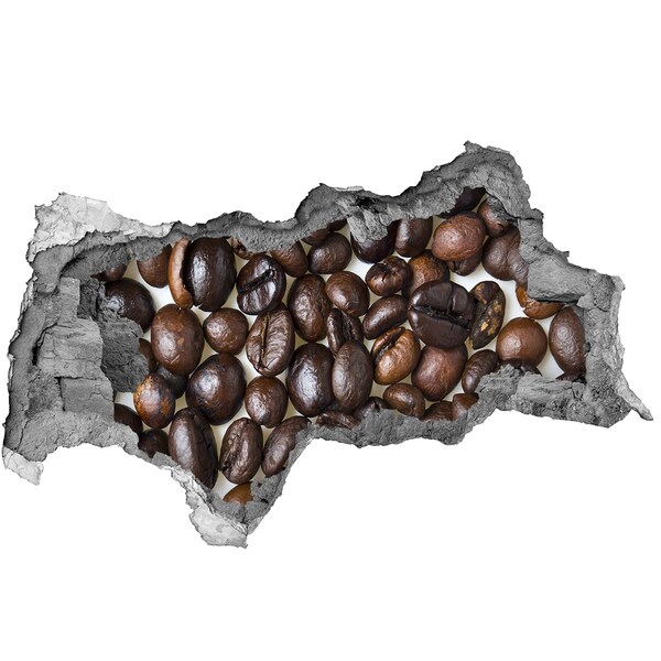 Naklejka 3D dziura na ścianę Ziarna kawy