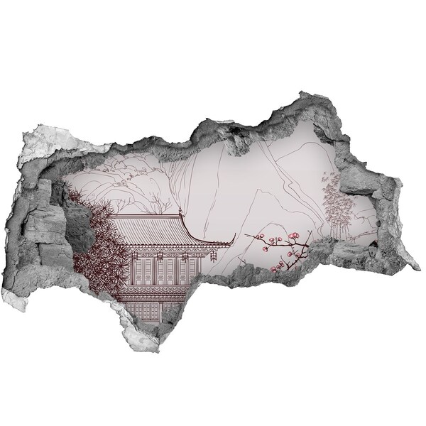Dziura 3d fototapeta naklejka Chiński krajobraz