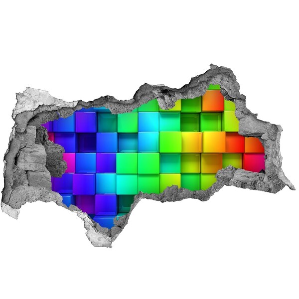 Dziura 3d fototapeta naklejka Kolorowe pudełka