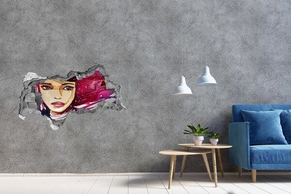 Dziura 3d fototapeta naklejka Abstrakcja kobieta