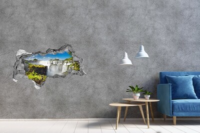 Dziura 3d w ścianie naklejka Wodospady Iguazu