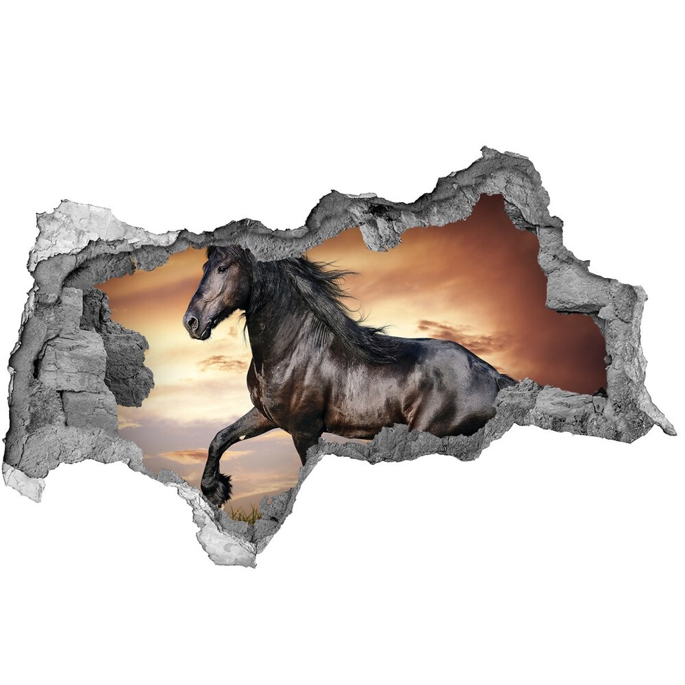 Dziura 3d fototapeta na ścianę Kłusujący koń