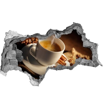 Naklejka 3D dziura okleina Kawa w filiżance