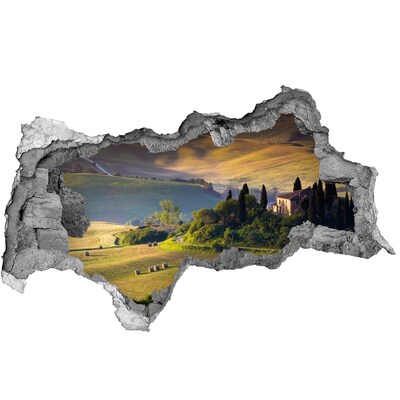 Dziura 3d w ścianie naklejka Toskania Włochy