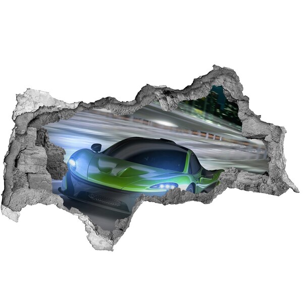 Foto zdjęcie dziura na ścianę Sportowy samochód w akcji