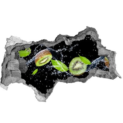 Naklejka 3D dziura na ścianę Kiwi i woda