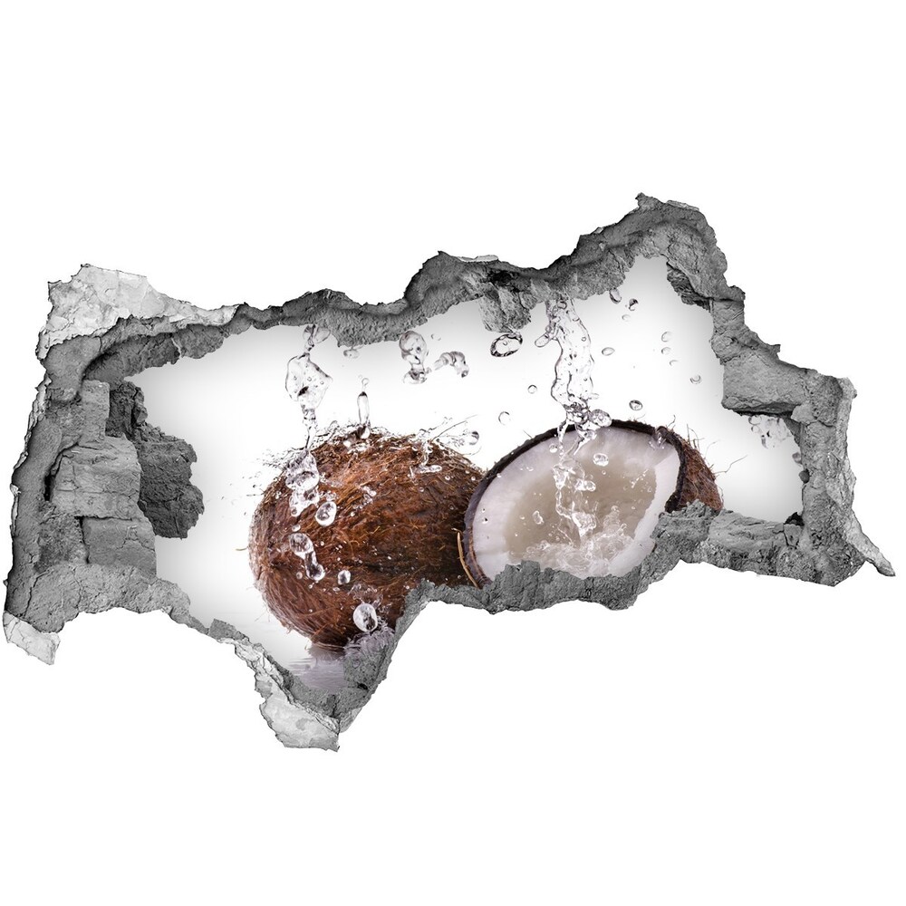 Naklejka 3D dziura okleina Kokos i woda