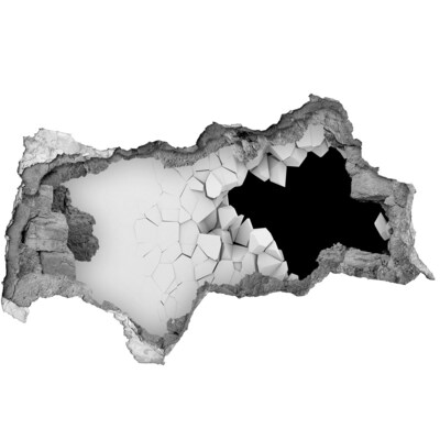 Dziura 3d fototapeta naklejka Złamana ściana z widokiem na pustkę