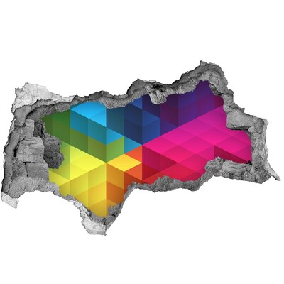 Dziura 3d fototapeta naklejka Kolorowa iluzja przestrzeni