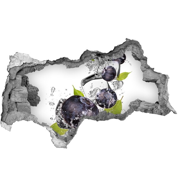 Naklejka 3D dziura na ścianę Owocowy wodospad z lodem