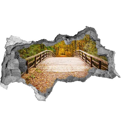 naklejka fototapeta 3D Most w lesie jesień
