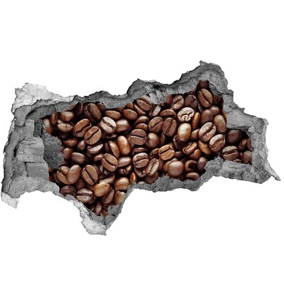 Naklejka 3D dziura okleina Ziarna kawy