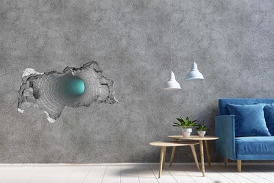 Dziura 3d fototapeta naklejka Tajemniczy tunel w ścianie