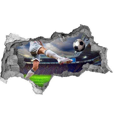 Fototapeta dziura na ścianę Piłkarska akcja w stadionowym klimacie