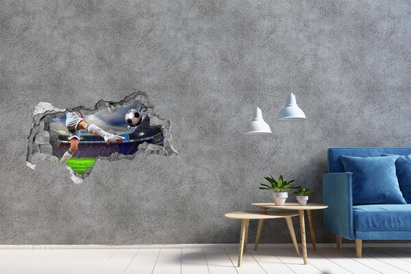 Fototapeta dziura na ścianę Piłkarska akcja w stadionowym klimacie