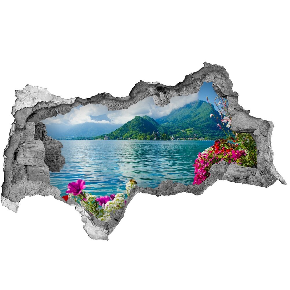 naklejka fototapeta na ścianę Kwiaty nad jeziorem