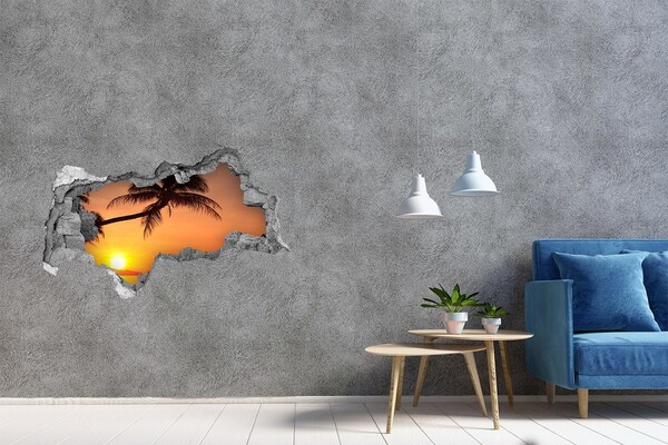 naklejka fototapeta 3D Zachód słońca na tropikalnej plaży