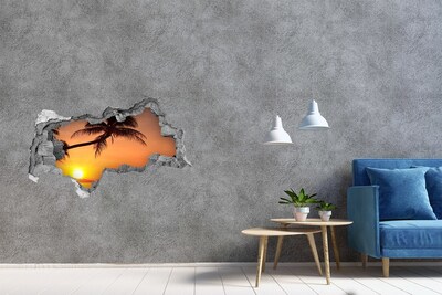 naklejka fototapeta 3D Zachód słońca na tropikalnej plaży