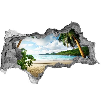 naklejka fototapeta 3D widok Palmy na plaży