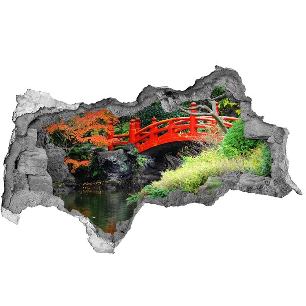 naklejka fototapeta 3D widok Japoński most w ogrodzie