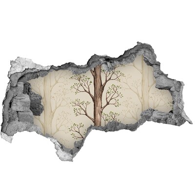 Naklejka 3D dziura na ścianę samoprzylepna Złamana ściana z drzewem