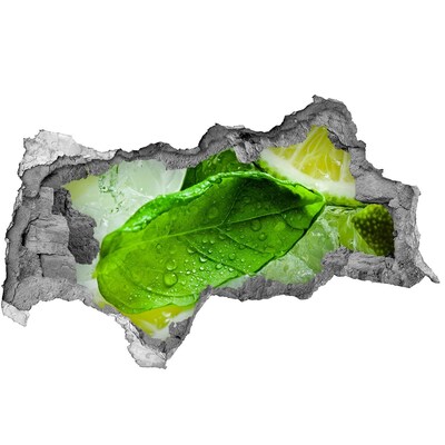 Naklejka 3D dziura na ścianę Limonka z lodem