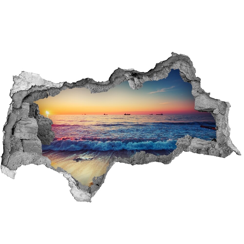 naklejka fototapeta 3D Wschód słońca morze