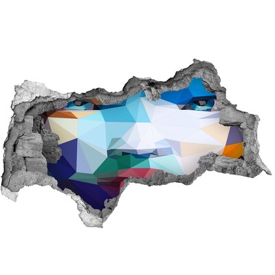 Dziura 3d fototapeta naklejka Krajobraz w kolorach geometrii