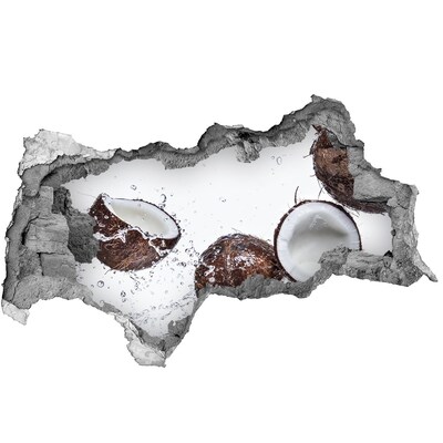 Naklejka 3D dziura okleina Kokos z wodą