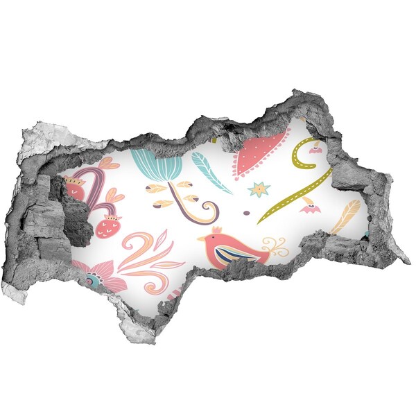 Dziura 3d fototapeta naklejka Kolorowy świat za dziurą