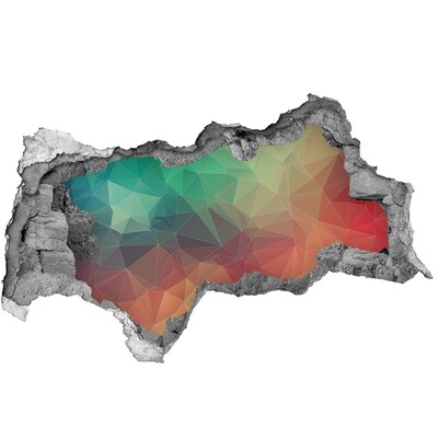 Dziura 3d fototapeta naklejka Kolorowa geometria w dziurze w ścianie