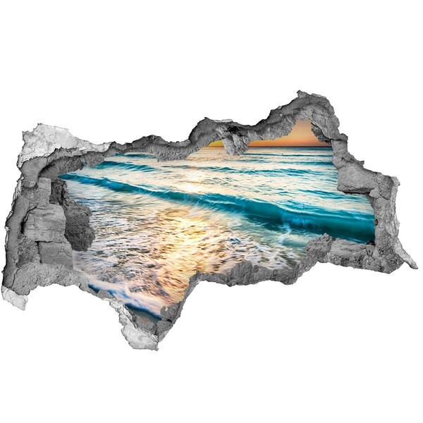 naklejka fototapeta 3D Zachód słońca nad morzem