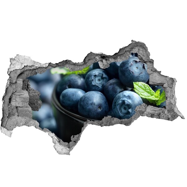 Naklejka 3D dziura okleina beton Jagody w dziurze w ścianie