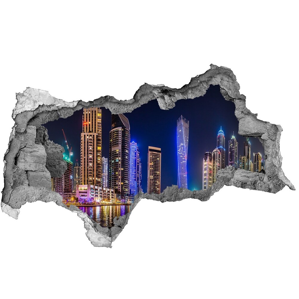 naklejka fototapeta 3D widok Dubaj nocą