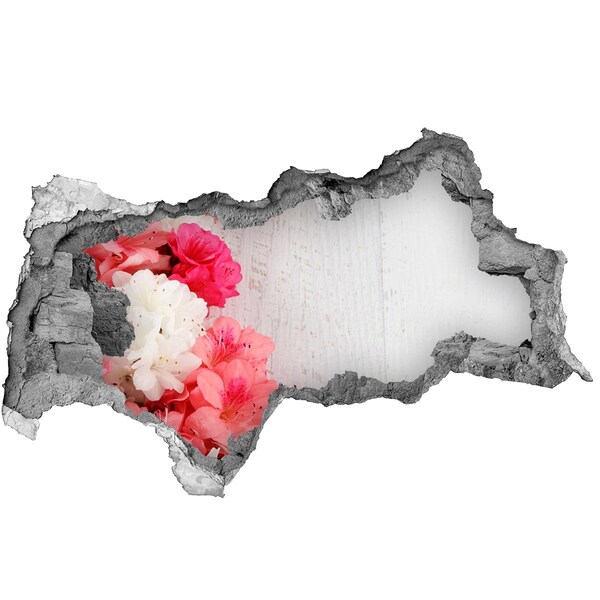 Samoprzylepna dziura naklejka beton Kwiatowa oaza za ścianą