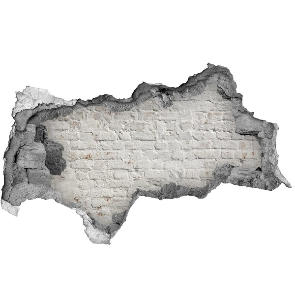 Fotoobraz dziura na ścianę Uszkodzona ściana z cegłami