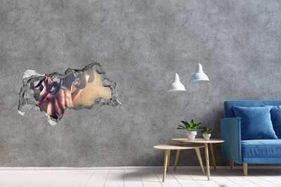 Fototapeta dziura na ścianę 3d Siłownia w akcji