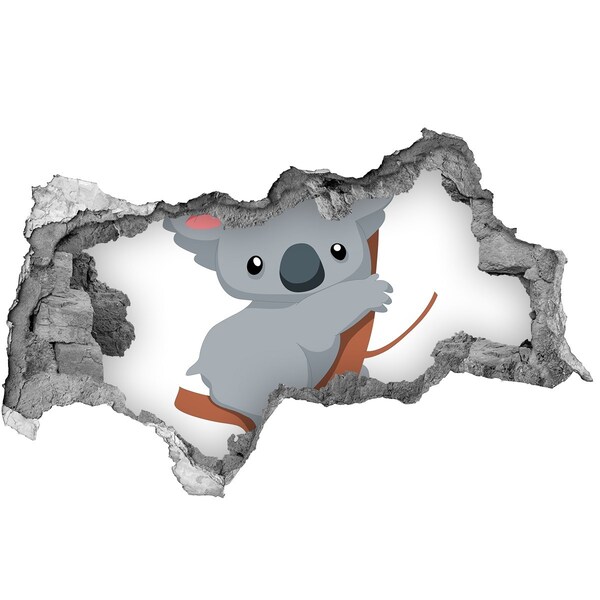 Dziura 3d fototapeta naklejka Koala na drzewie