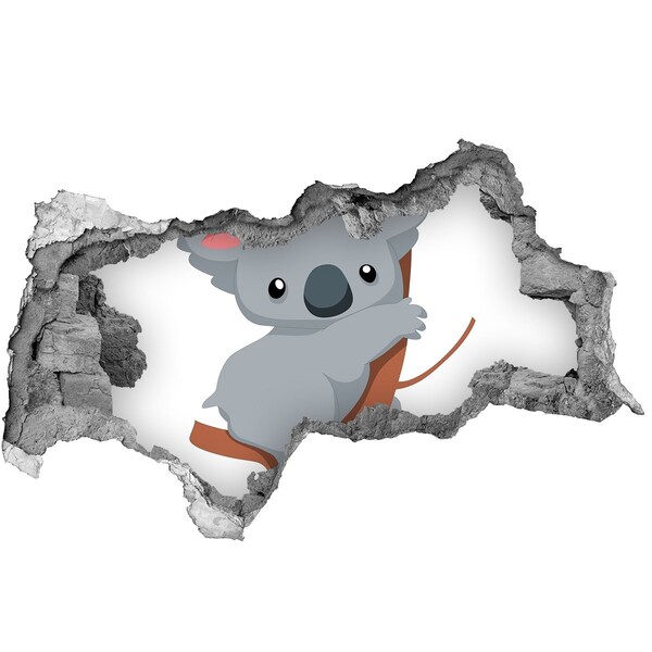 Dziura 3d fototapeta naklejka Koala w dziurze w ścianie