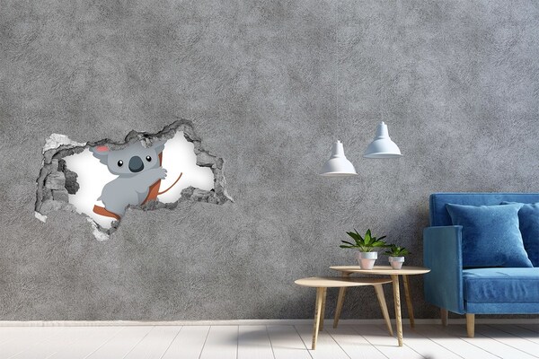 Dziura 3d fototapeta naklejka Koala w dziurze w ścianie
