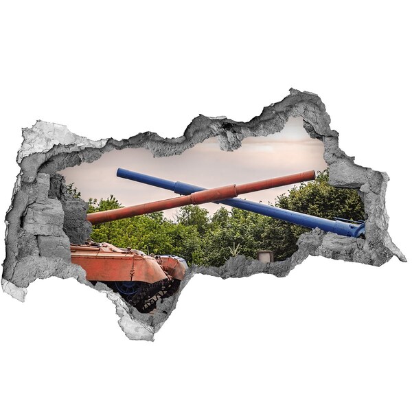 Foto zdjęcie dziura na ścianę Bitwa czołgów w ruinach