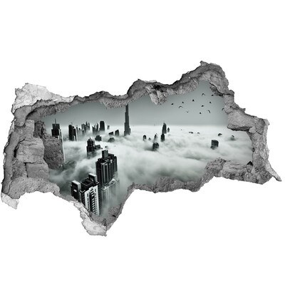 Fototapeta dziura na ścianę 3d Mgła nad Dubajem