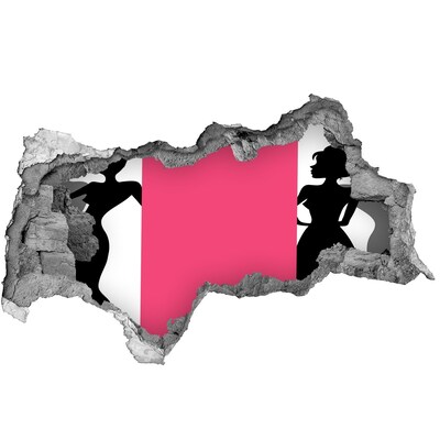 Dziura 3d fototapeta naklejka Stylowa postać w dziurze w ścianie