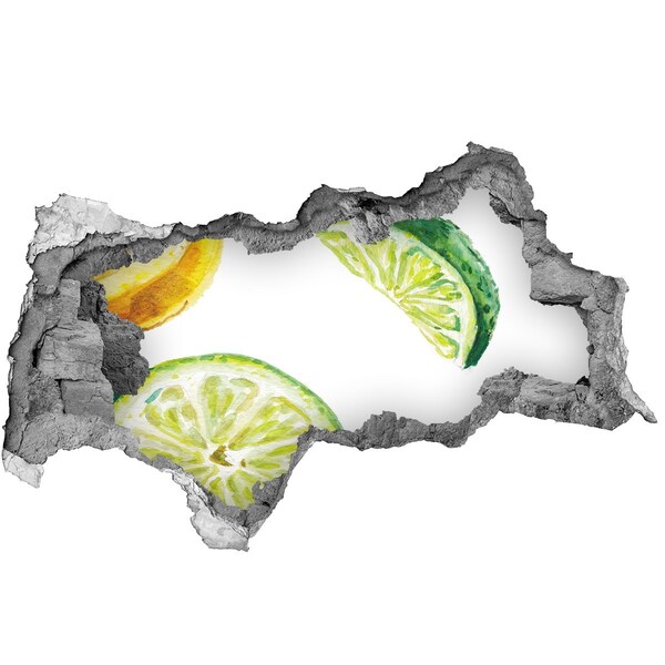 Naklejka dziura na ścianę beton Cytrynowa dziura w ścianie