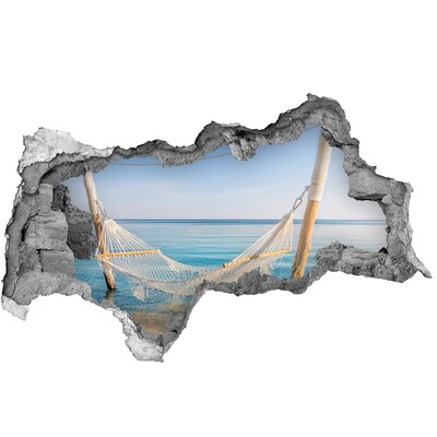 naklejka fototapeta 3D widok Hamak nad morzem