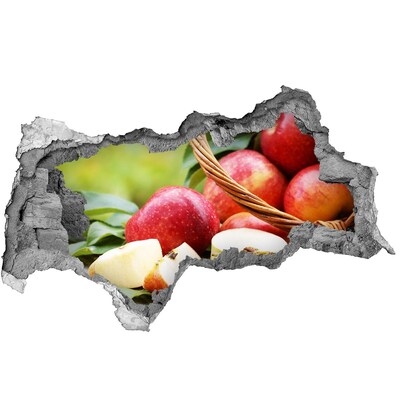 Naklejka 3D dziura okleina Jabłka w koszyku