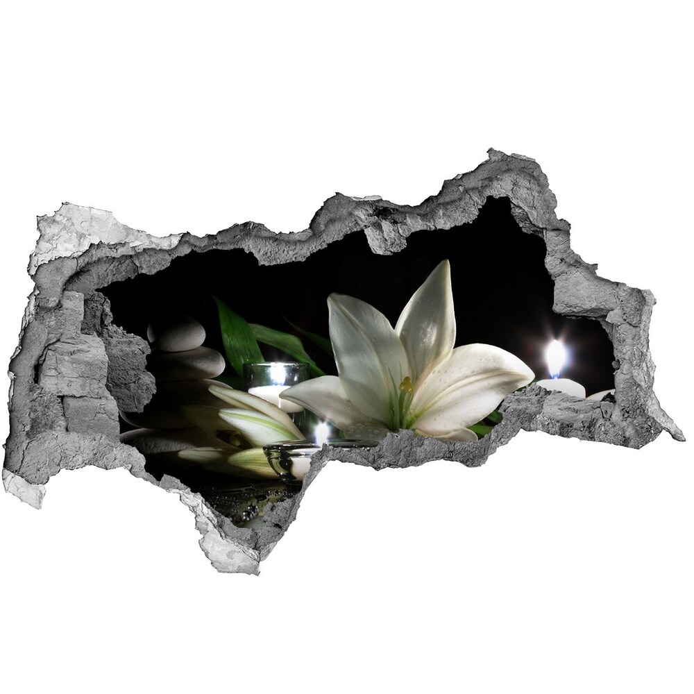 Samoprzylepna dziura naklejka Biała lilia