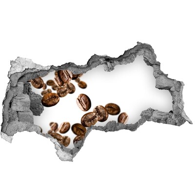 Naklejka dziura na ścianę beton Ziarna kawy